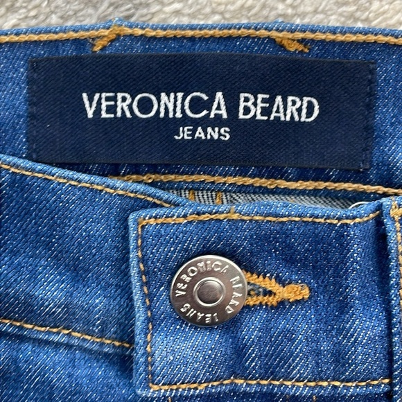 New Veronica Beard Carly Kick Flare Crop High Rise Jeans Cornflower Blue Sz 23 - Picture 5 of 11